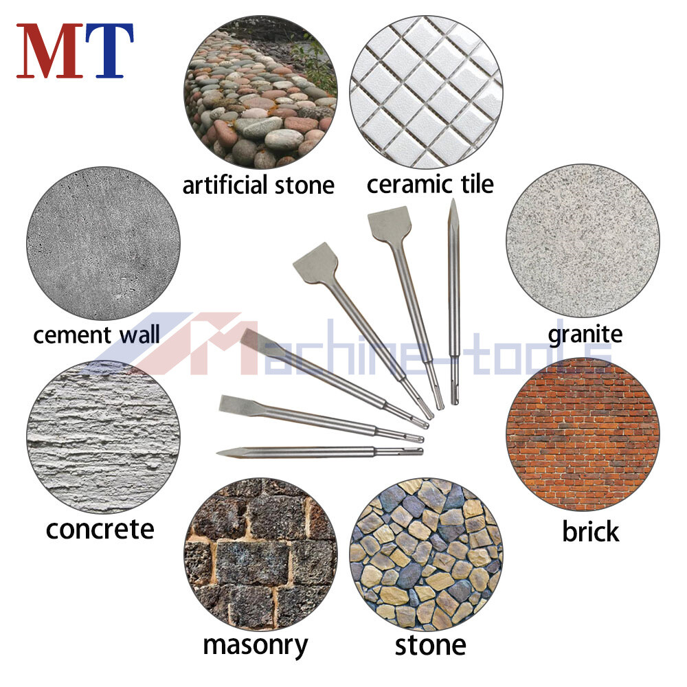 6 Pack SDS Plus Chisel Set Concrete Drill Bit Set Rotary Hammer Bits