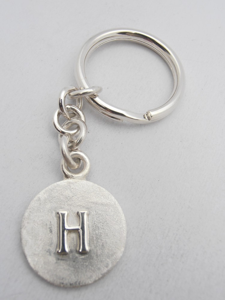 Letter Keychain - H - 925 Silver - Initial - Alphabet - Breeze -