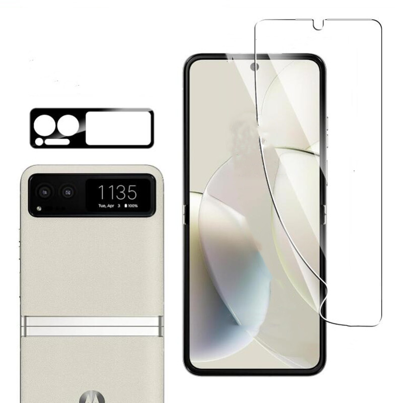 For Motorola Razr 2023 Clear Hydrogel Soft TPU Screen Protector+Camera Protector