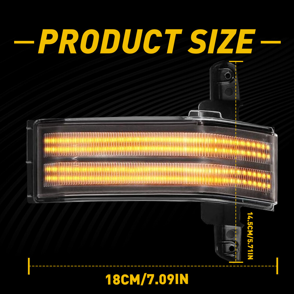 2x For 15-19 Chevy Silverado GMC Sierra LED Sequential Side Mirror Signal Light