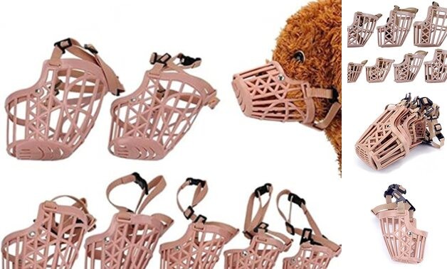 7pcs/Set Softness Plastic Dog Muzzle, Anti Bite Adjustable Pet Basket, Dogs