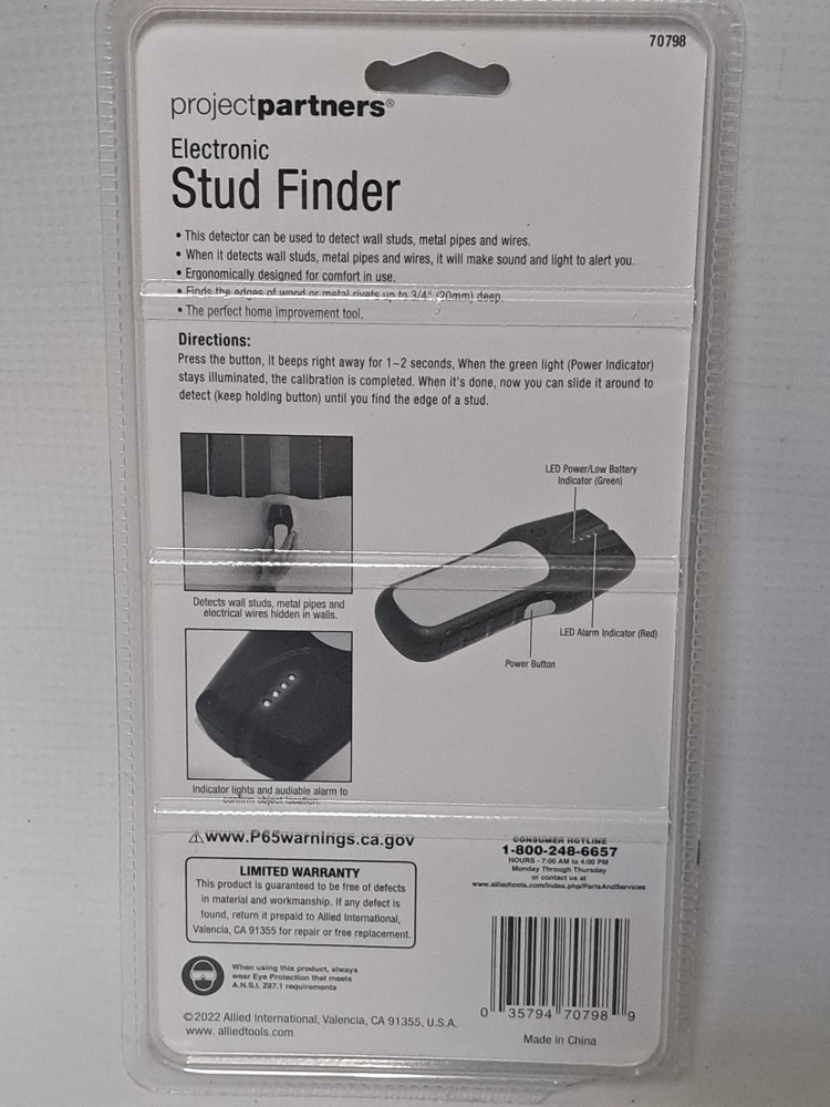Project Partners Electronic Stud Finder Brand New