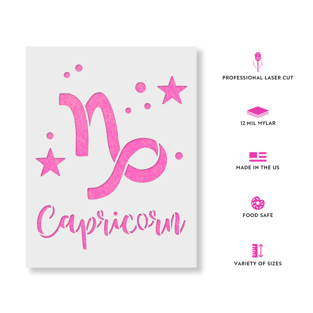 Capricorn Zodiac Symbol Stencil