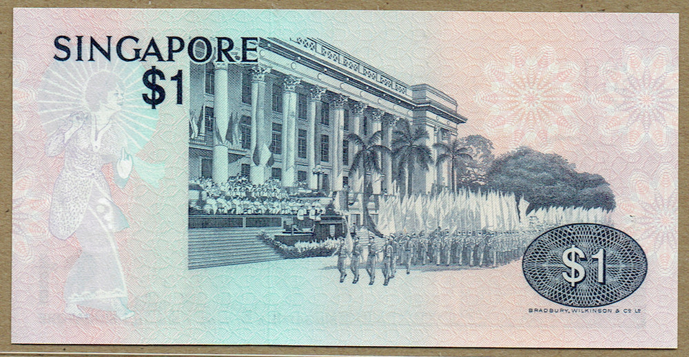 SINGAPORE ND(1976) $5 & $1 (PICK#10 & 9) CH CU