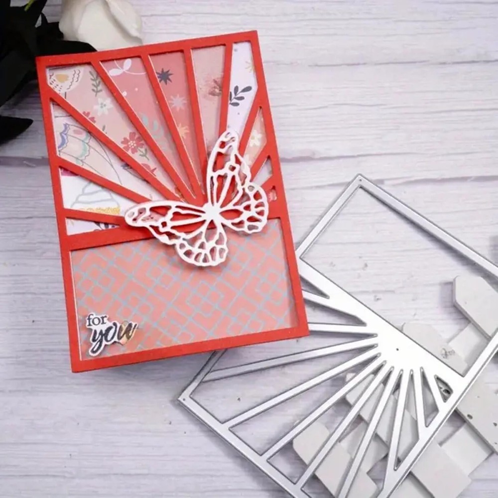 Rectangle Frame Metal Die Cuts, Butterfly and Line Rectangular Frame Cutting ...