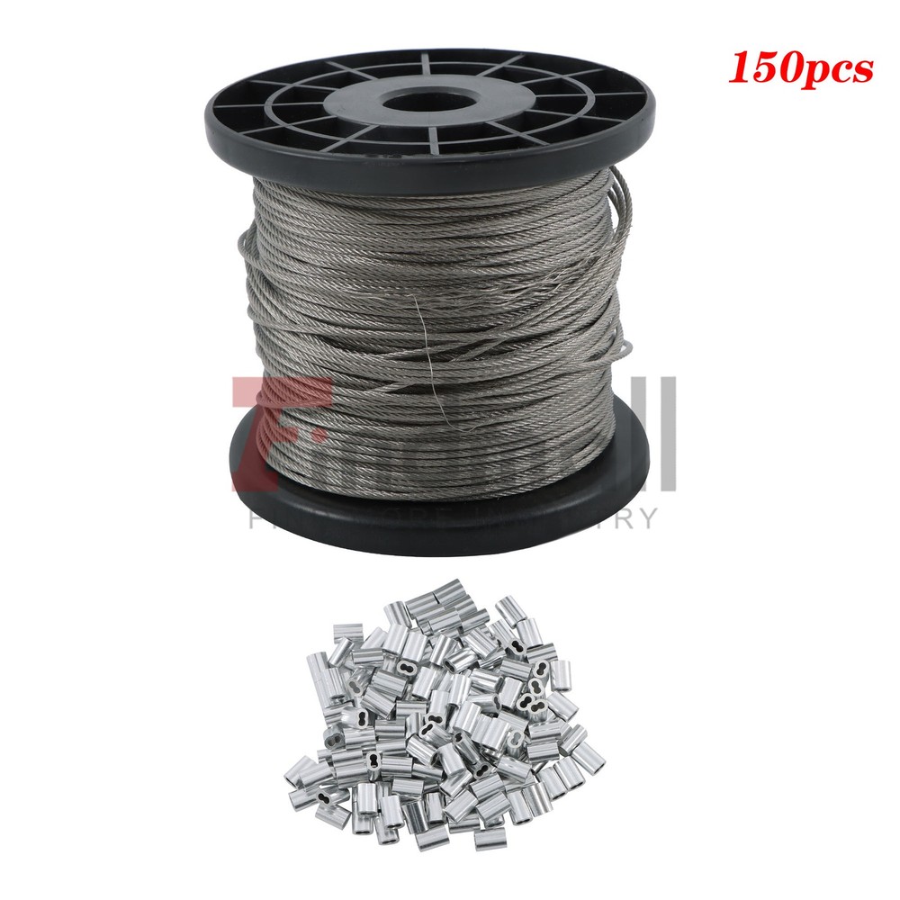 7×7 1.5mm 328ft Wire Rope 304 Stainless Steel 368lbs Breaking Strength