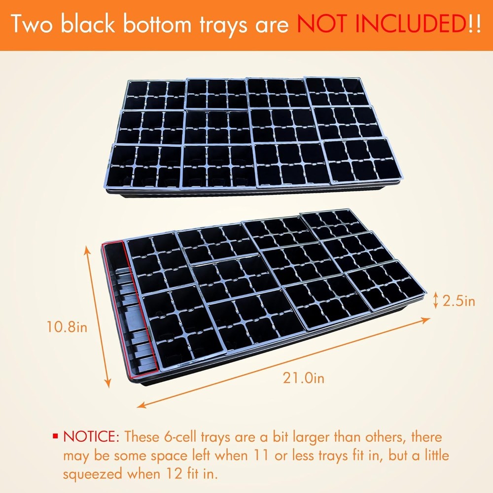 0 Pack 6-Cell Seed Starting Tray for Seedlings