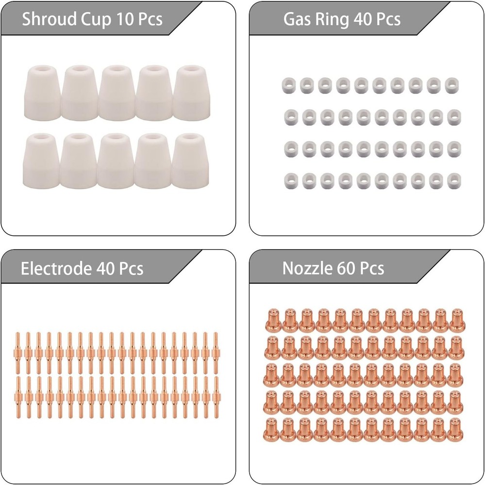 Versatile 150pcs Plasma Nozzle & Electrode Ensemble for CUT-40, WSD-40 Torches
