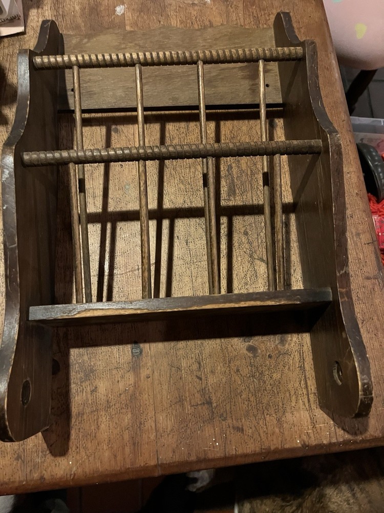 Vintage Magazine Rack Wood