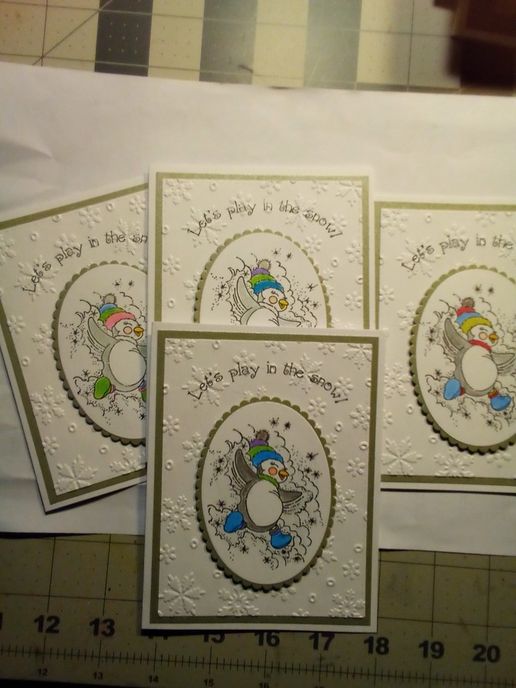 Stampin up 4 handmade christmas note cards