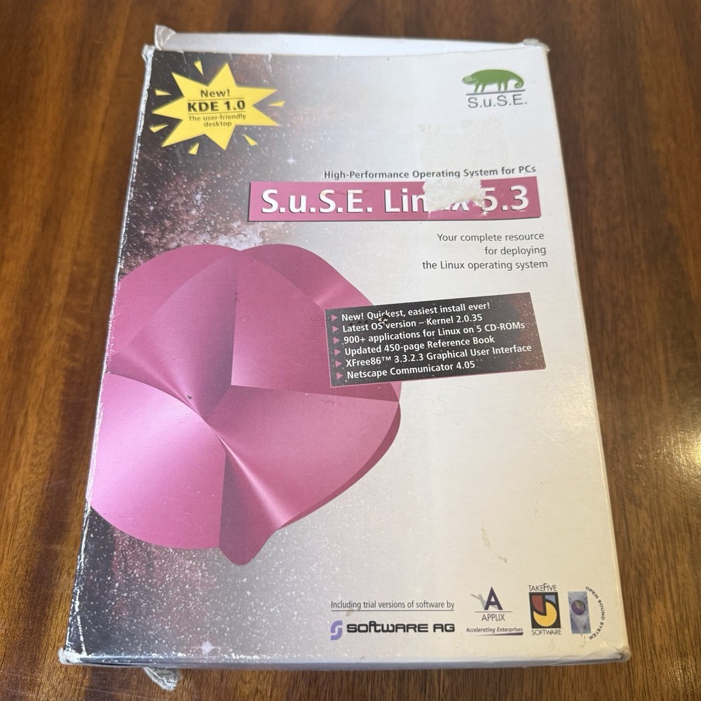 Suse Linux 5.3 July 1998 (CD-ROM, 2001) Big Box Vintage Software