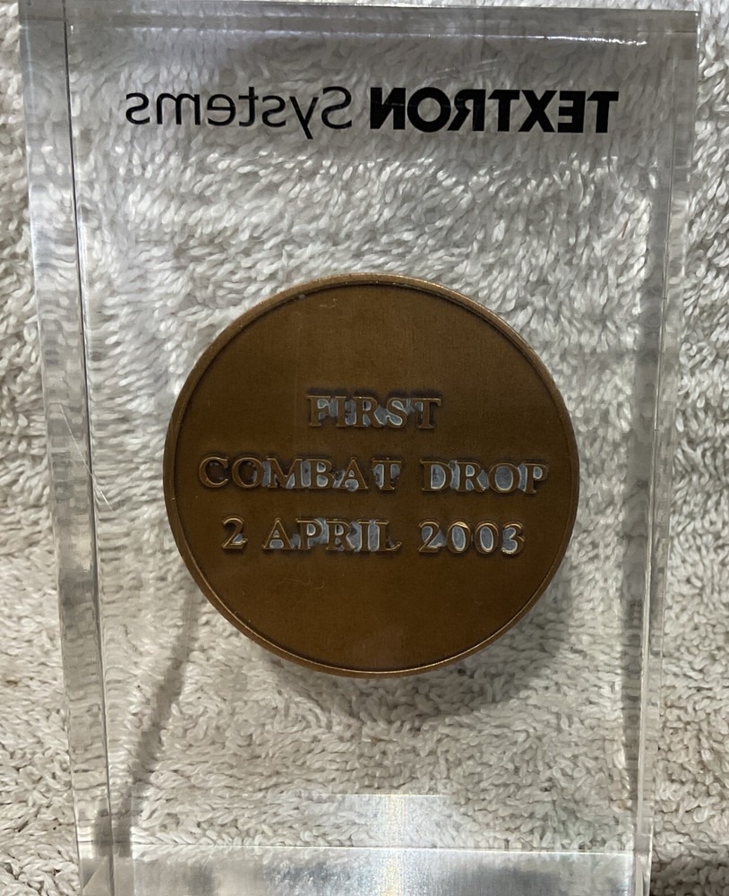 TEXTRON SYSTEMS First Combat Drop April 2, 2003 Coin