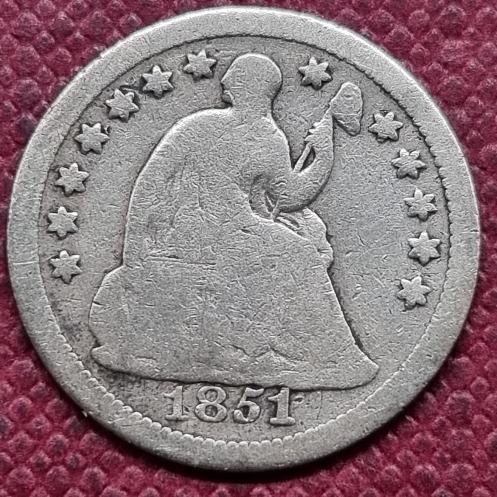 1851 O Seated Liberty Half Dime 5c nicely Circulated #79147