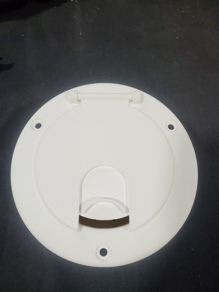 RV WHITE CAMCO ELECTRIC ROUND POWER CORD CABLE HATCH CAMPER TRAILER MOTORHOME