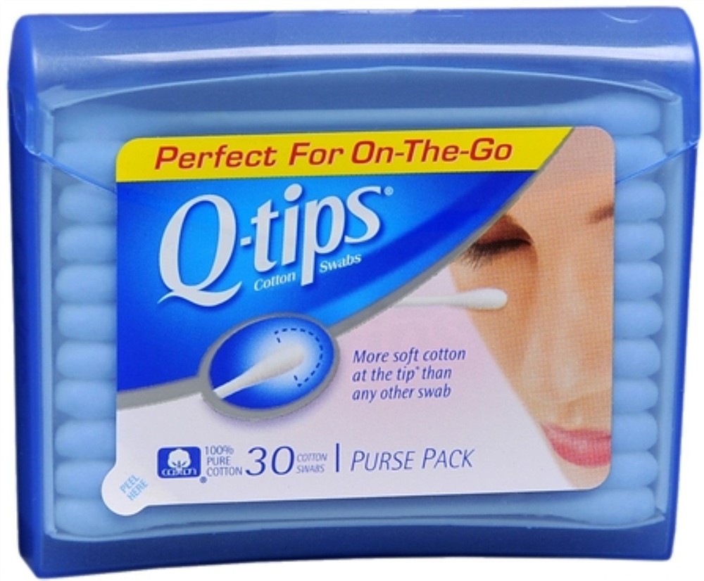 Q-tips Swabs Purse Pack 30 Each (Pack of 10)