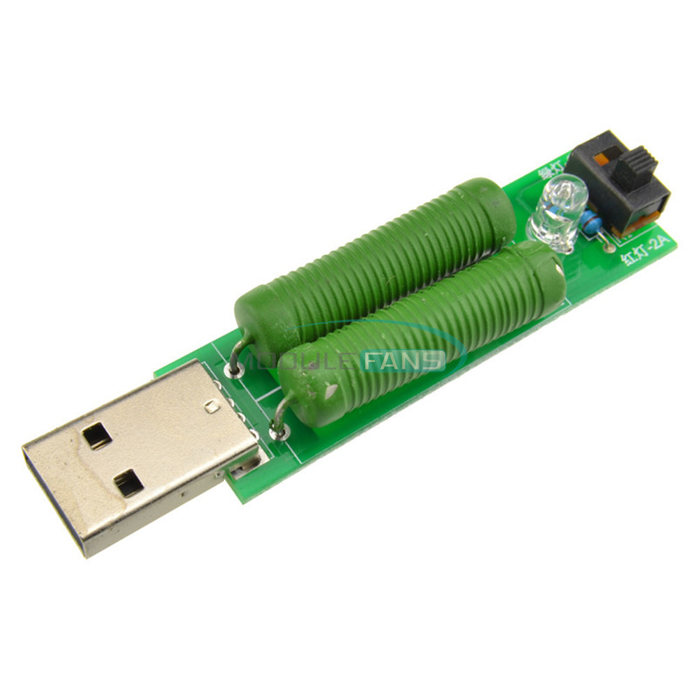 USB Load Resistance Adjustable Power Resistors With switch 2 current 5V 1A/2A
