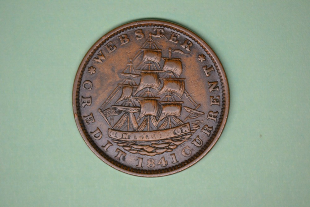 1837 Hard Times Token- Brown AU- Webster Credit