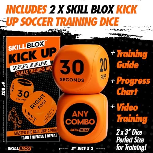 Soccer Gift for Boys – Kick Up Training Dice Game (2 Pack) – Fun Kick Up Dice