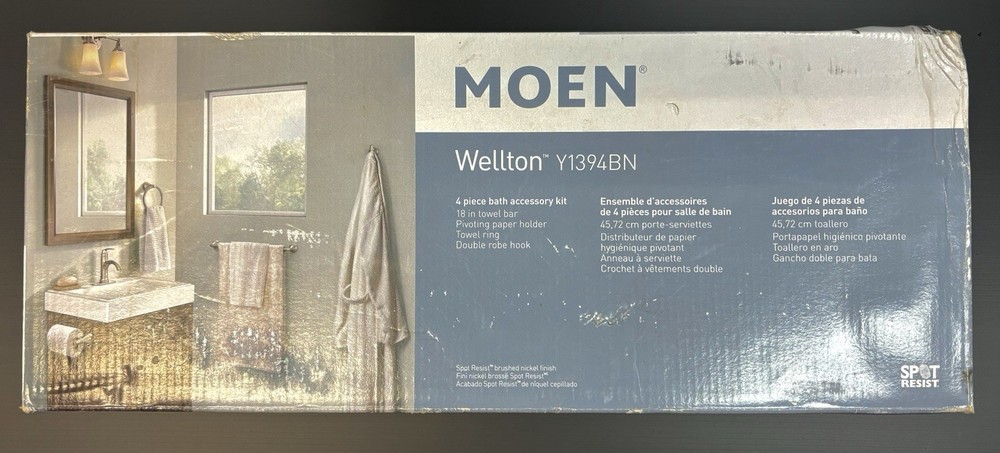 Moen Wellton 4-Piece Bath Accessory Kit - Y1394BN