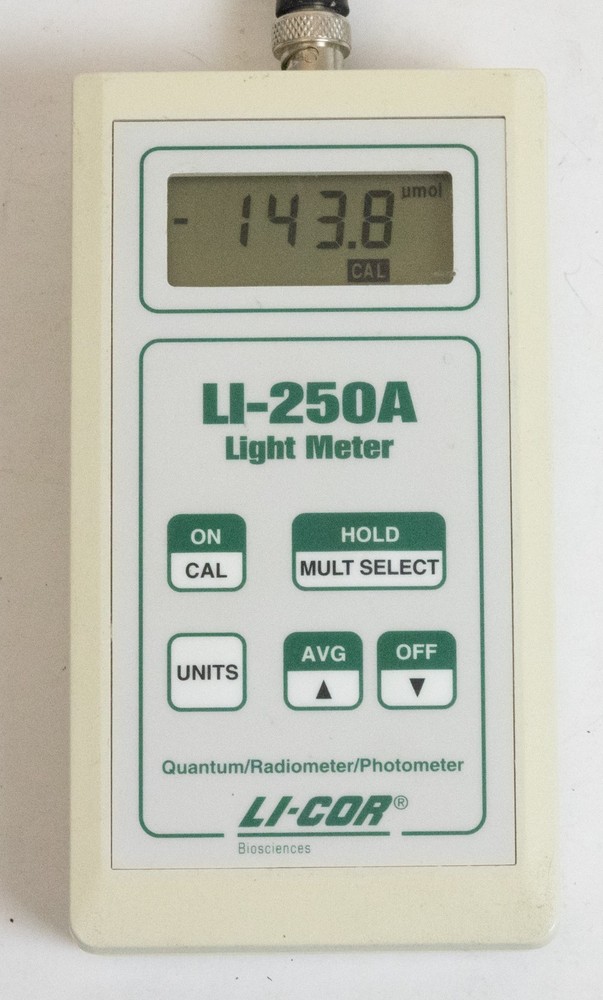 LI-COR LI-250A Light Meter + LI-190 Quantum PAR Sensor + Level Base CLEAN TESTED