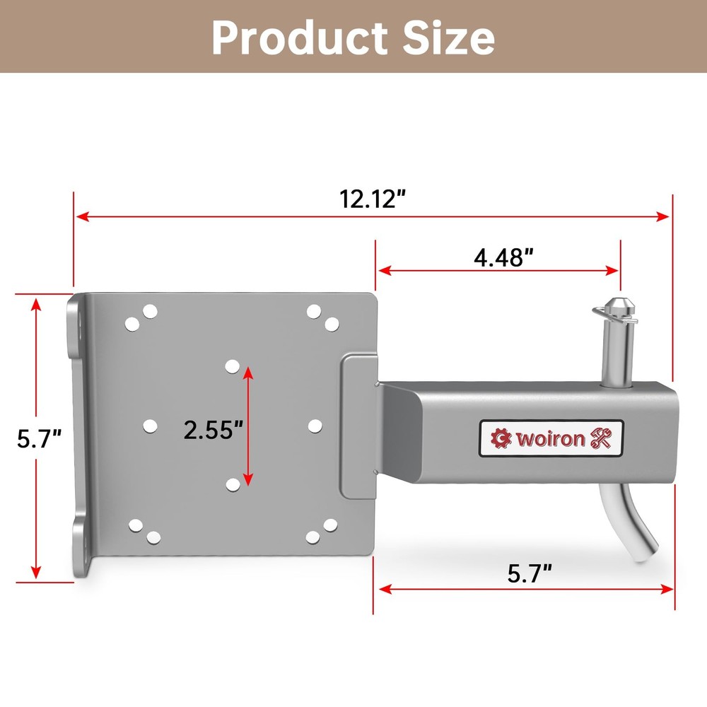 Universal 2" Receiver Trailer Hitch Winch Mount Plate ,Winch Mounting Silver