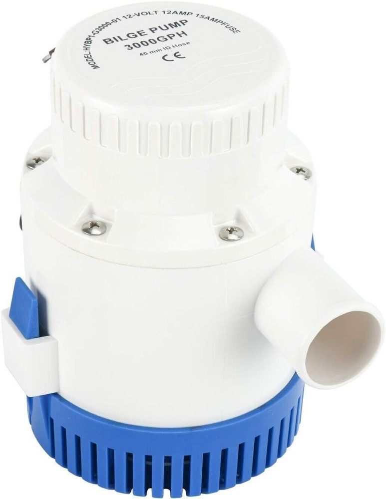 12V 3000GPH Bilge Pump Boat Marine Water Pump Submersible Plumbing Electric Pump
