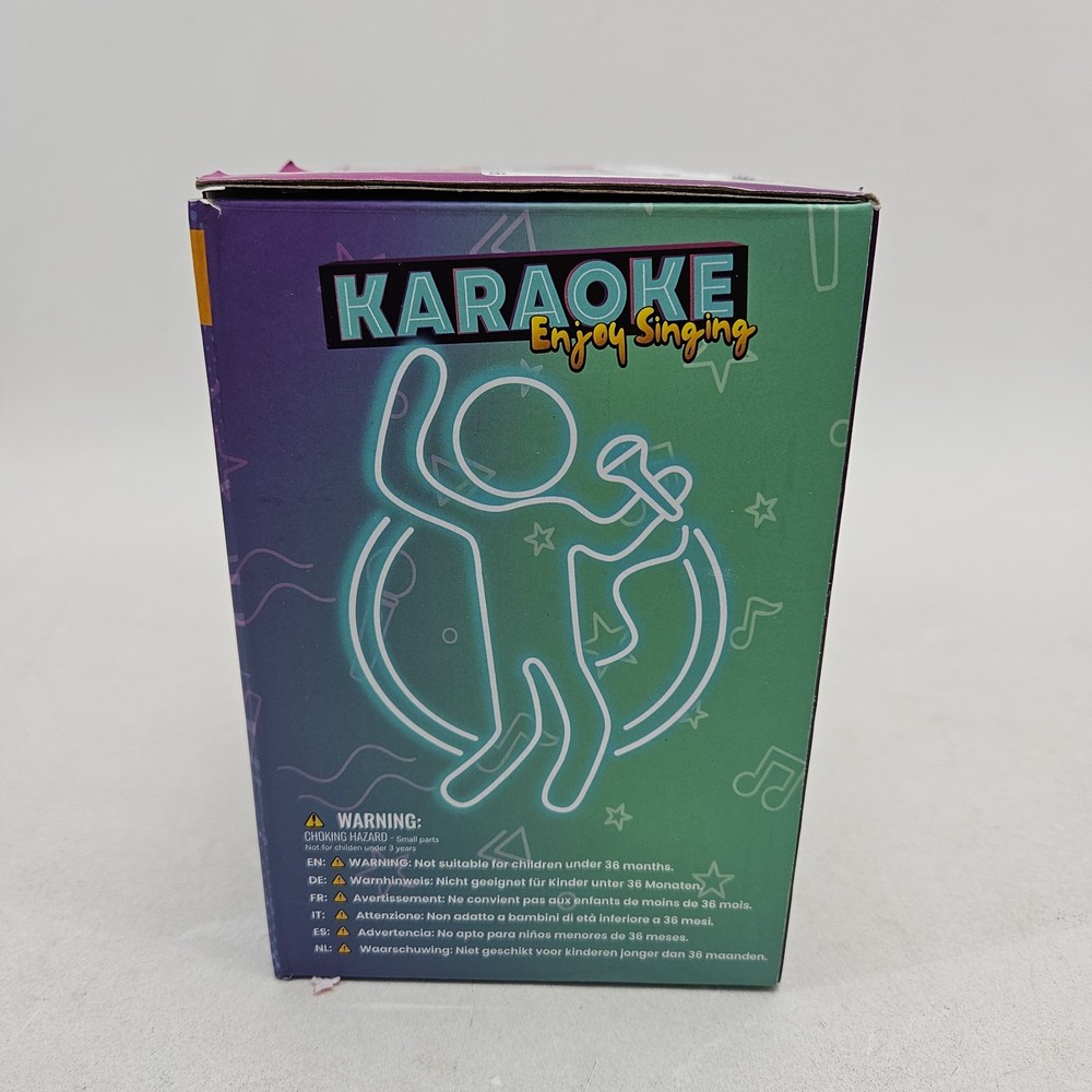 Mini Karaoke Machine for Kids Portable Bluetooth Speaker with 2 Wireless Mics