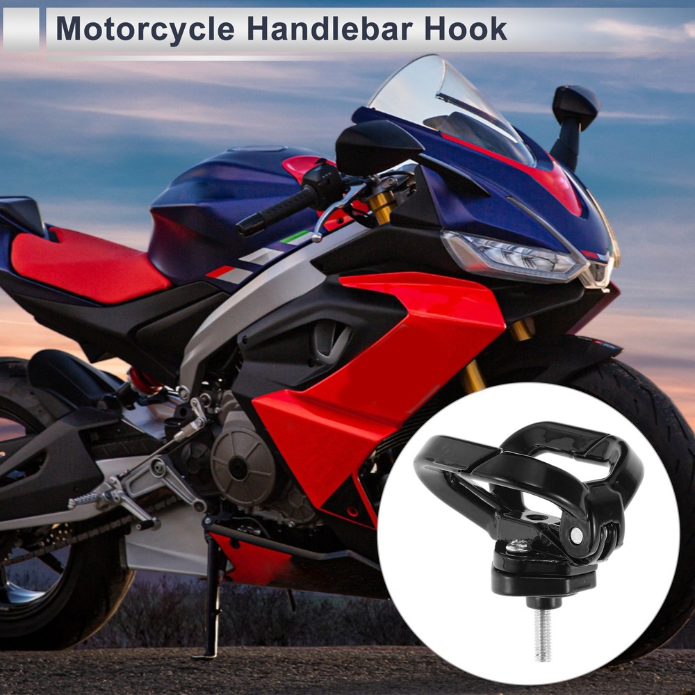 Double Butterfly Hook Open-Closed For Motorcycle 1pc Black