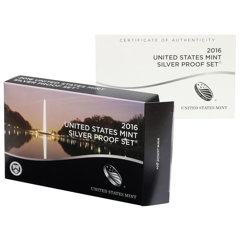 Empty Packaging Replacement Silver Proof Set Box & COA No Coins 2016