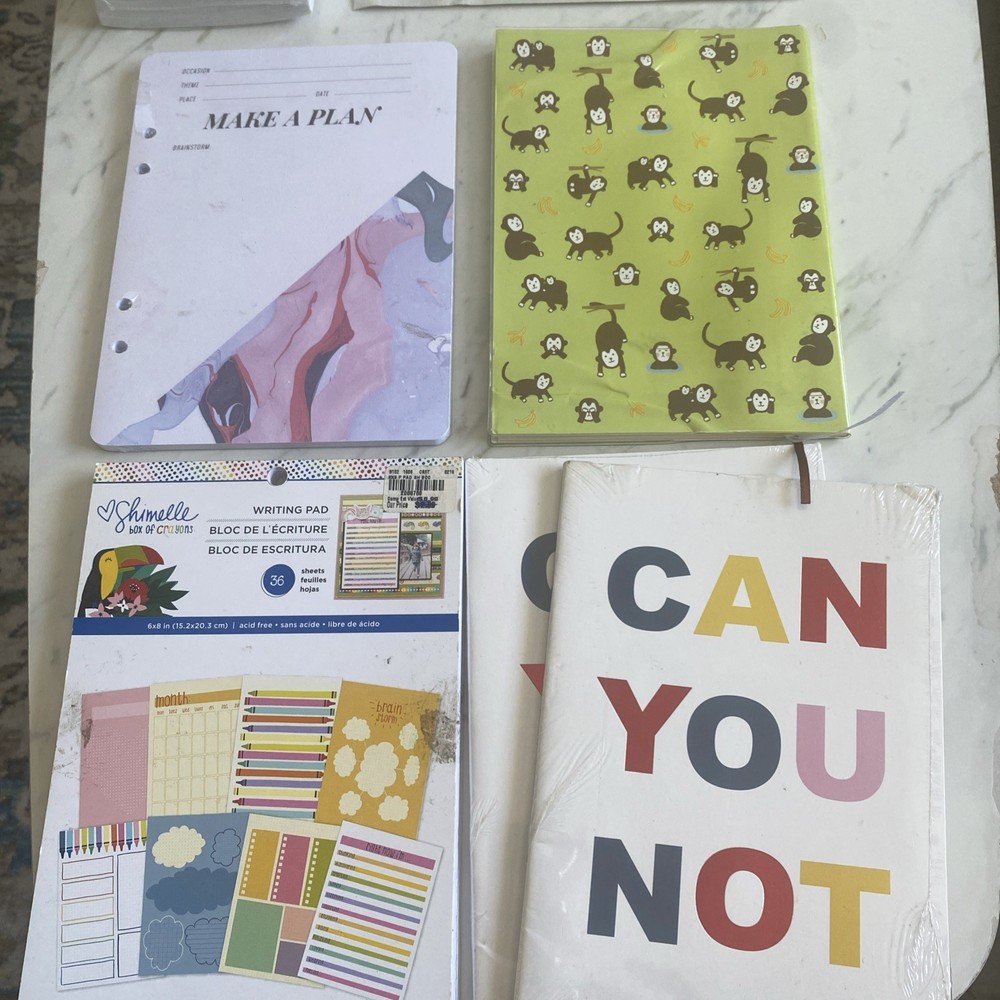 lot of notebooks journals