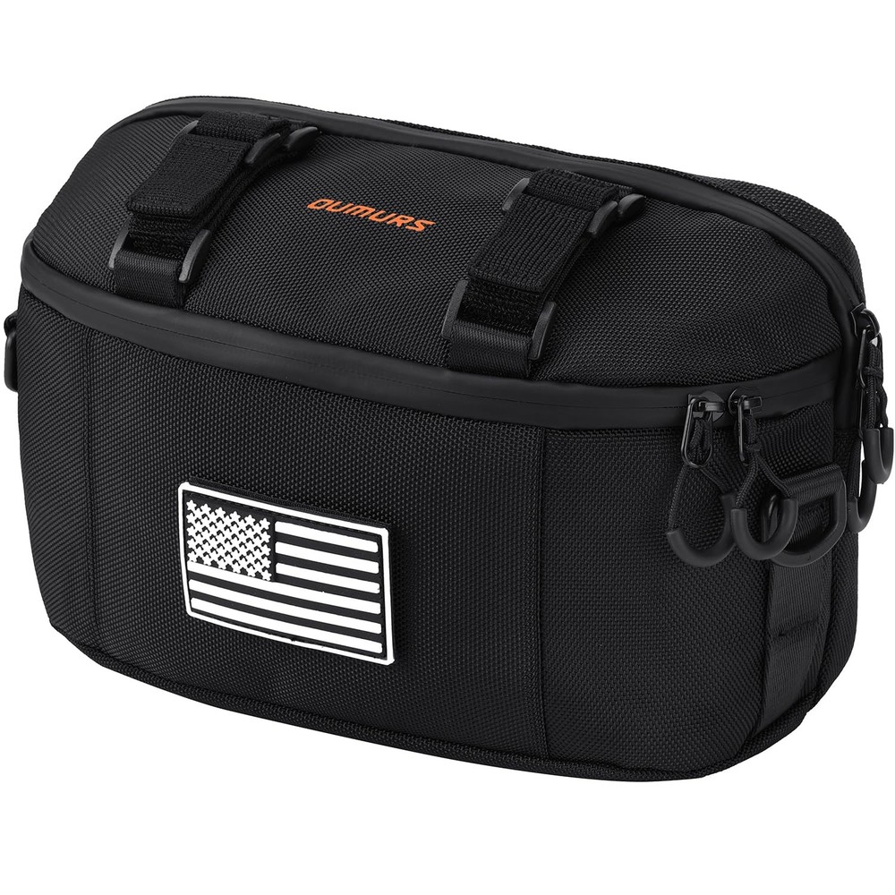 Motorcycle Handlebar Bag 1680D Water-Resistant Sissy Bar Front Fork Storage Bag