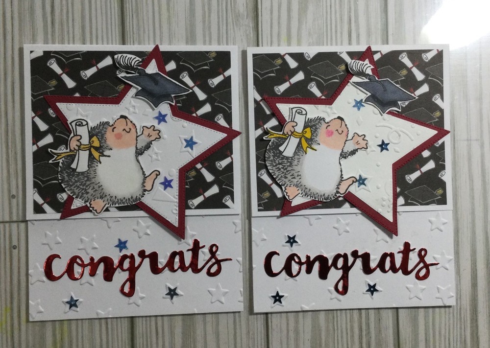 2 Handmade Graduation Cards As Shown
