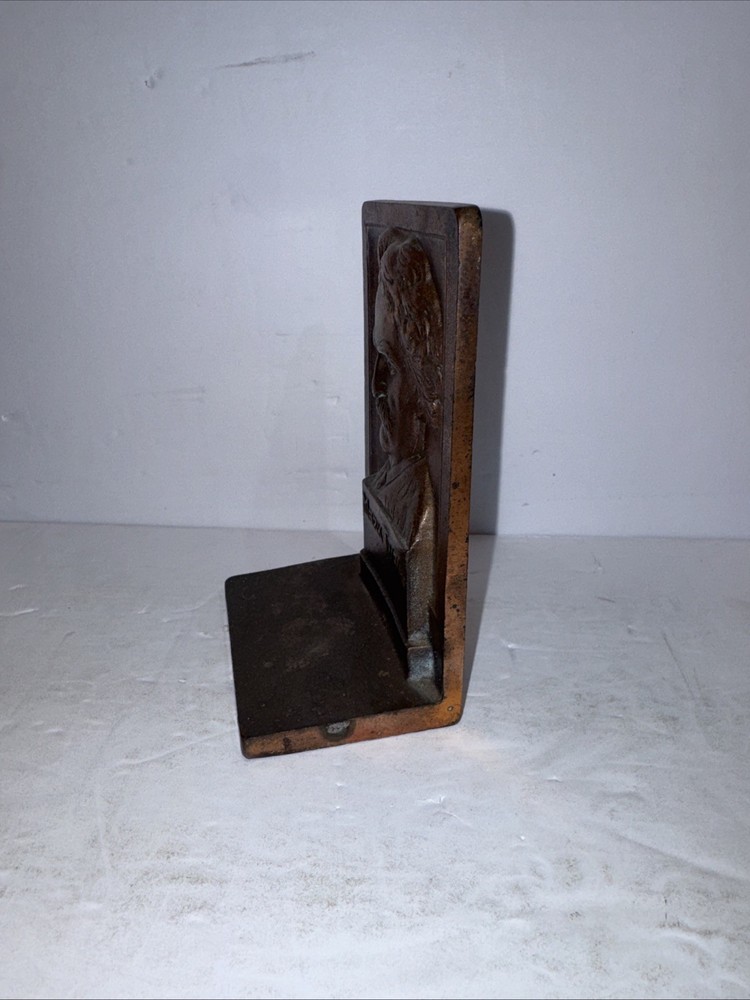 1910 Mark Twain Bookends Bronze Marked BF & MF