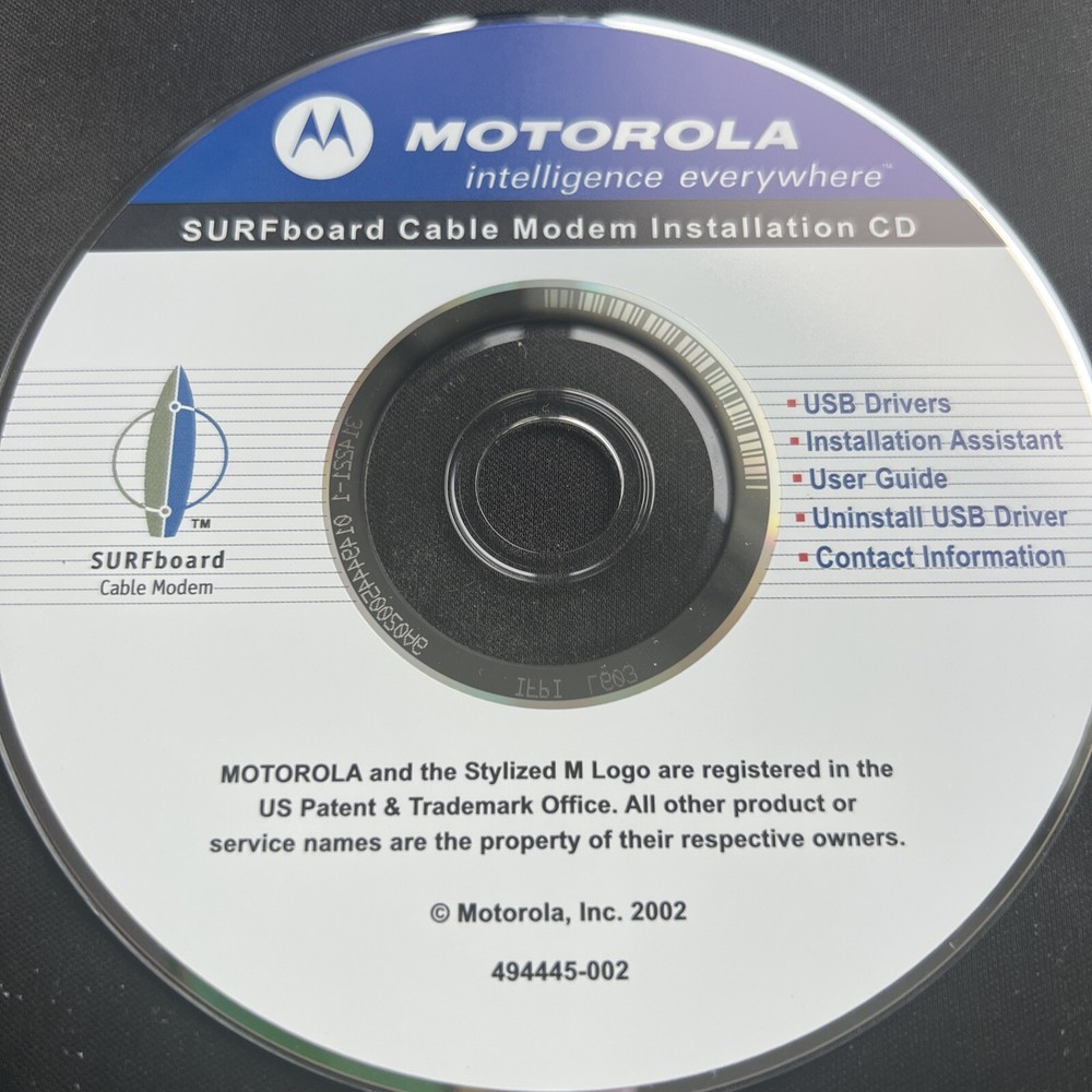 Motorola SB4220 SURFboard Cable Modem Installation CD New