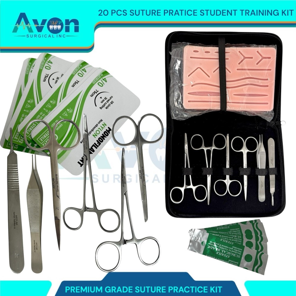 20PCS Practice Suture Kit for Training Student Use - Includes Essential Tools