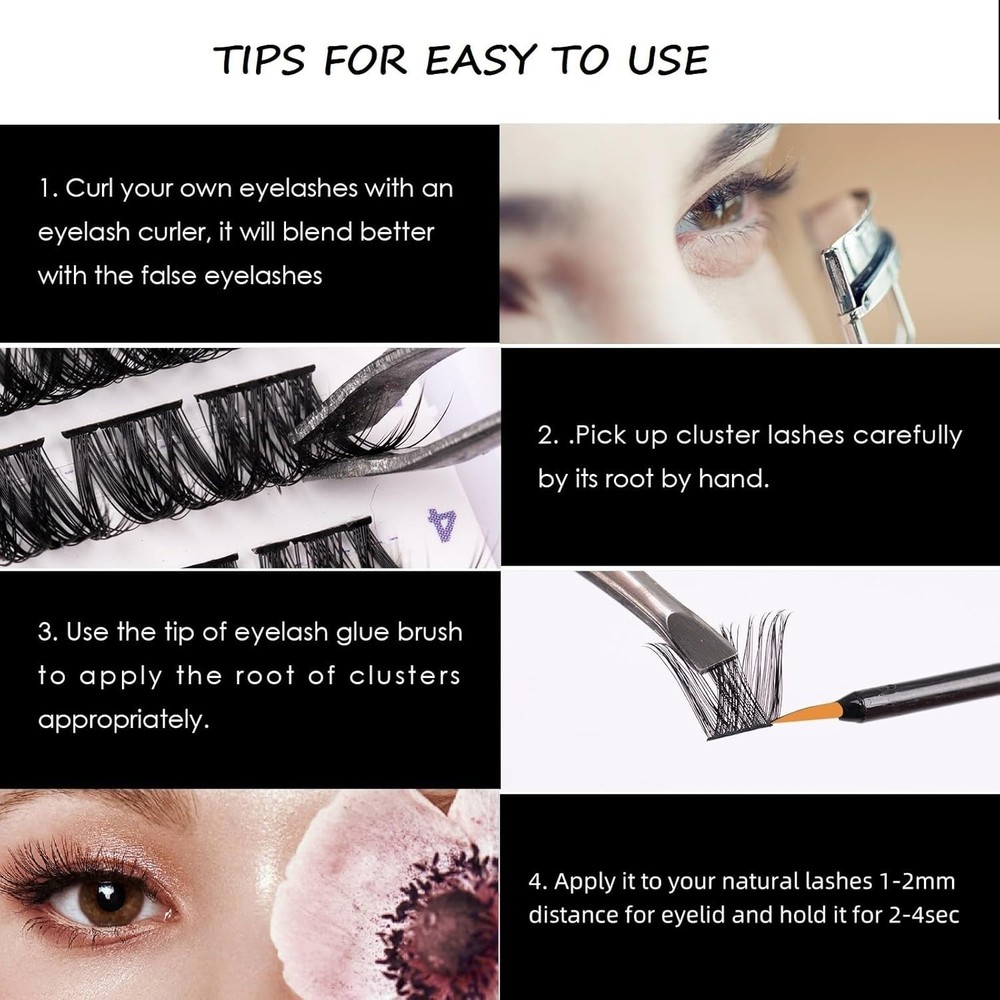 Comfortable 72-Piece Cluster Lashes - Reusable Eyelash Extensions for Every Look