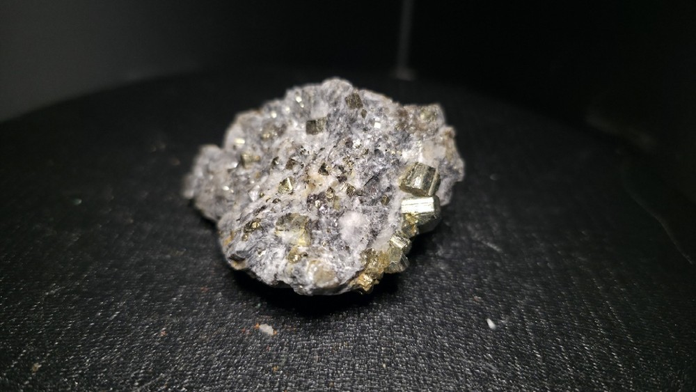 UV Reactive Pyrite On Calcite Specimen