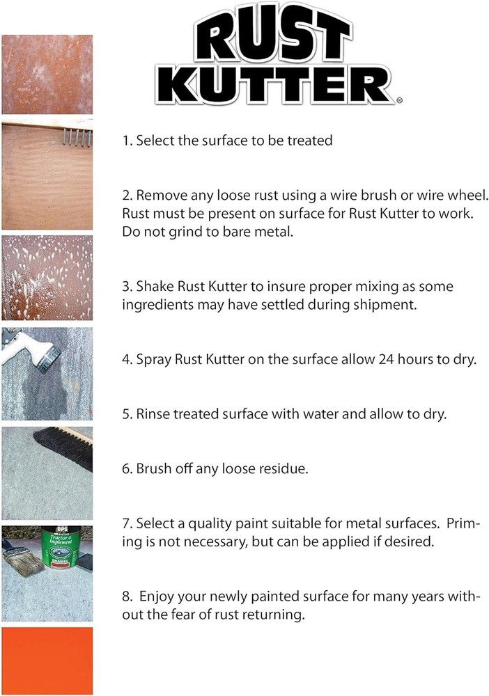 Rust Kutter- Stops Rust and Converts Rust Spots to Leave a Primed Surface Ready