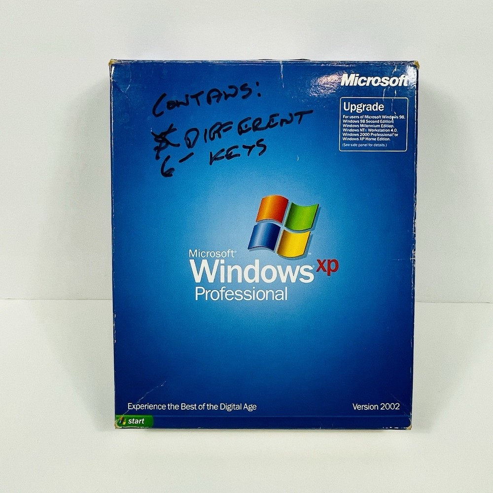 Microsoft Windows XP Professional Upgrade w/ Service Pack 1 Big Box Software