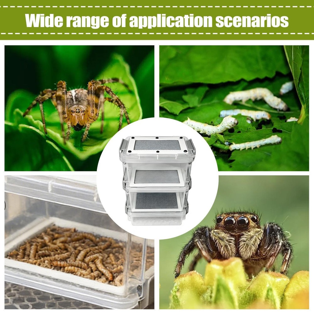 Mealworm Breeding Kit 3-Layer Silkworm Feeder Bin Corn Worm Breeder