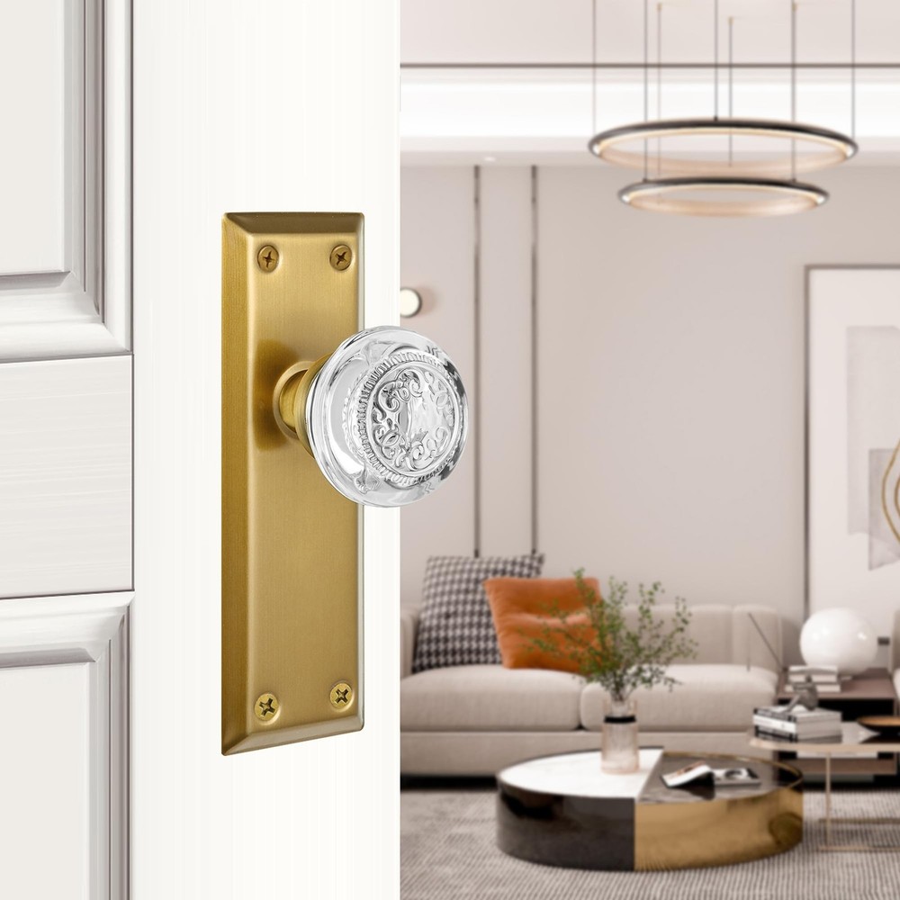 Glass Dummy Door Knobs Interior, Single-Side Crystal Dummy Door Knobs Replace...