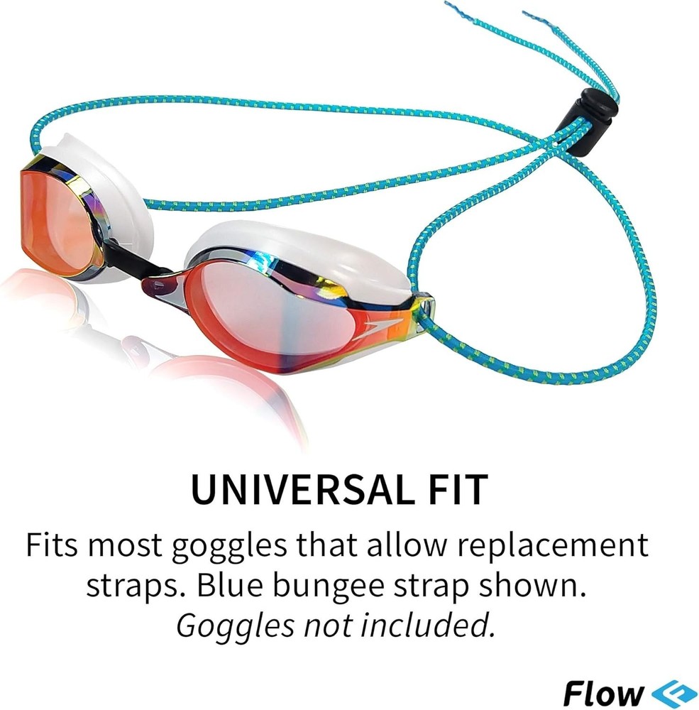 2-Pack Flow Goggle Straps - Fitting Replacement Bungee Cords for Swim Goggles