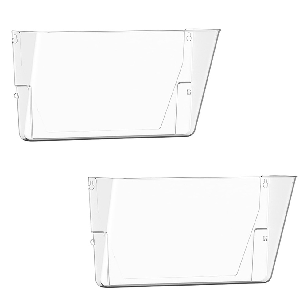 Gawerk Clear Acrylic Single Pocket, Plastic Hanging Wall Mount 2 Pack,