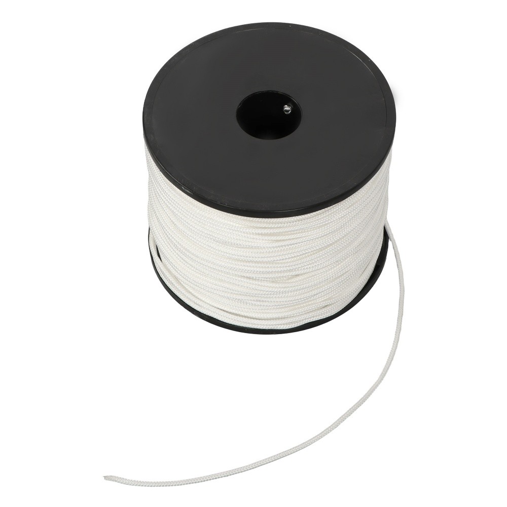 1/8" × 500' White Nylon Rope Sturdy Spool Solid Braid Rope Abrasion Resistance