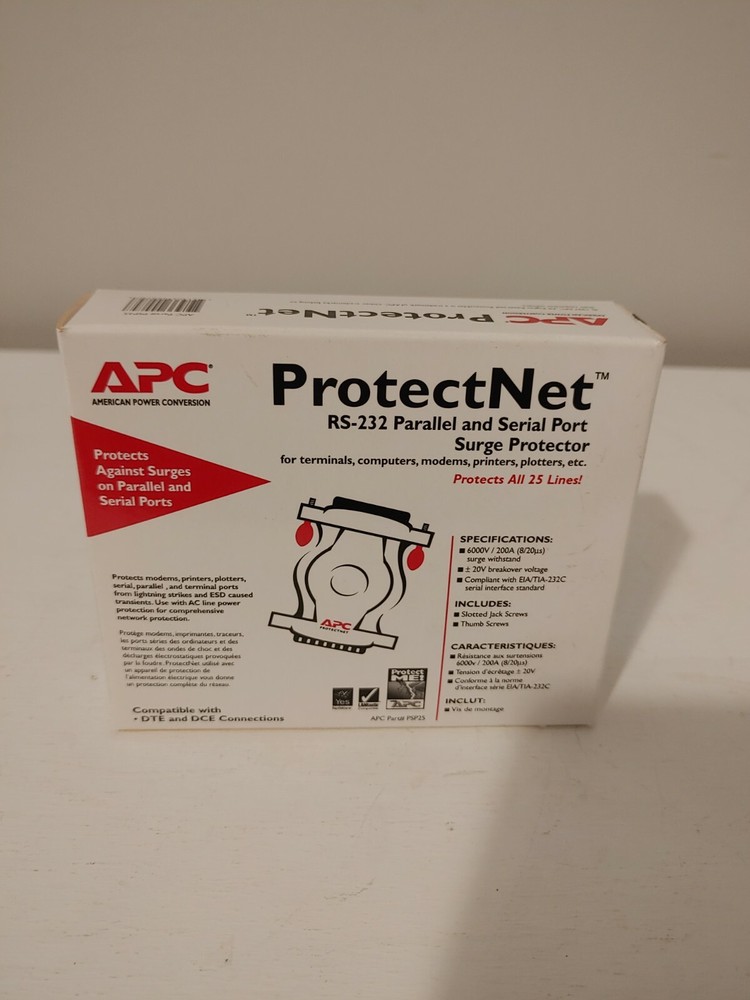 APC ProtectNet RS-232 Parallel and Serial Port Surge Protector -- 14C-3
