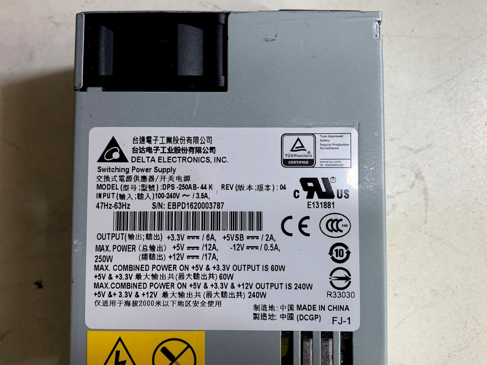 Genuine Datto Power Supply pulled from S3B2000 - Delta DPS-250AB-44K SFF PSU