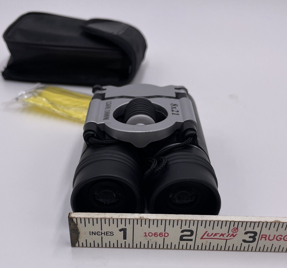 New Optics Binocular 8x21 Black Binoculars Binoculars + Case