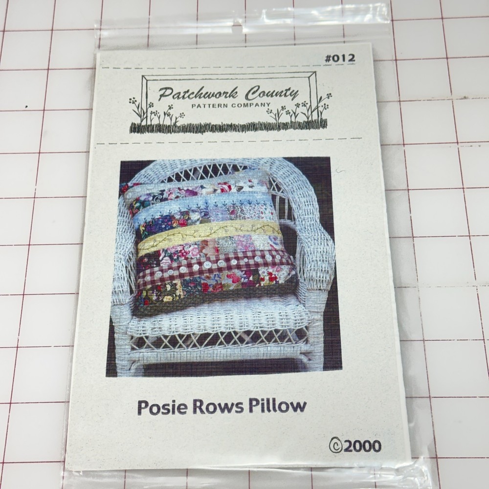 POSIE ROWS PILLOW Quilt & Pillow 15" Pattern Patchwork County Pattern Company