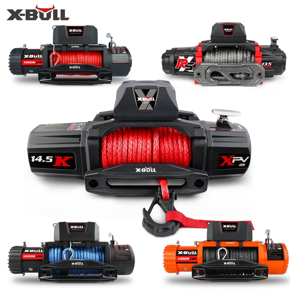 X-BULL Electric Winch 10000LB 12000LB 13000LB 14500LB Synthetic 4WD Trailer Jeep