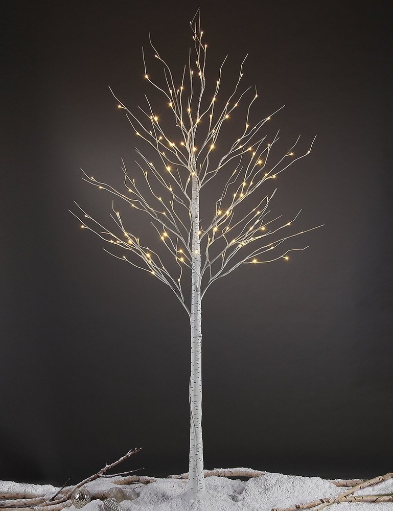 LIGHTSHARE Lighted Tree 8FT 132 LED Lighted Birch Tree for Decoration Inside ...